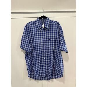 Faconnable Men's Button Down Short Sleeve Dress Shirt Size L